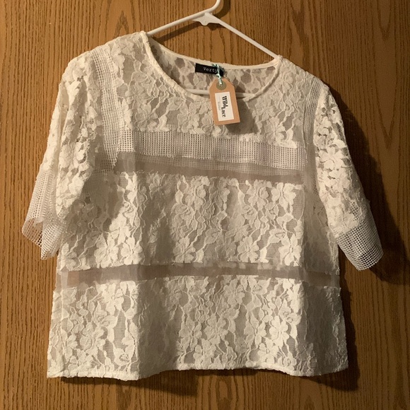 verty Tops - Vetty Lace Panel Blouse NWT
